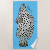 Afbeelding van de cartoon van de Humpback grouper Strandlaken (Voorkant)