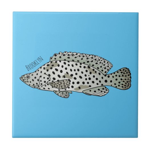 Afbeelding van de cartoon van de Humpback grouper Tegeltje (Voorkant)