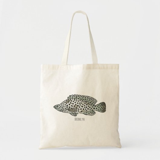 Afbeelding van de cartoon van de Humpback grouper Tote Bag (Voorkant)