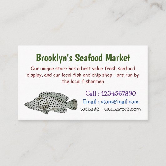 Afbeelding van de cartoon van de Humpback grouper Visitekaartje (Voorkant)