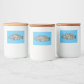 Afbeelding van de cartoon van de Humpback grouper Voedselcontainer Etiket (Flessen)
