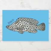 Afbeelding van de cartoon van de Humpback grouper Voedselcontainer Etiket (Enkel label)