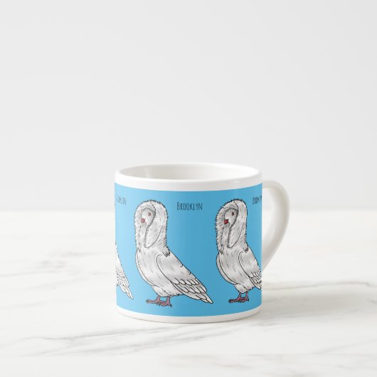 Afbeelding van de cartoon van de Jacobijnduivendui Espresso Kop (Voorkant rechts)