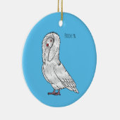 Afbeelding van de cartoon van de Jacobijnduivendui Keramisch Ornament (Rechts)