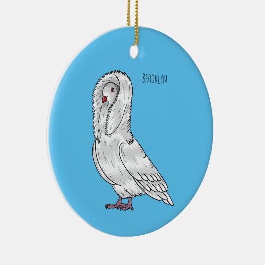 Afbeelding van de cartoon van de Jacobijnduivendui Keramisch Ornament (Rechts)