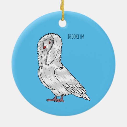 Afbeelding van de cartoon van de Jacobijnduivendui Keramisch Ornament (Achterkant)