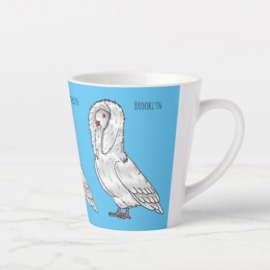 Afbeelding van de cartoon van de Jacobijnduivendui Latte Mok (Rechts)