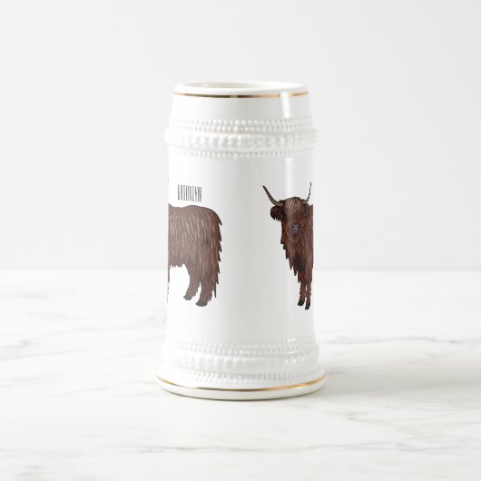 Afbeelding van de cartoon van de koe van het land bierpul (Center)