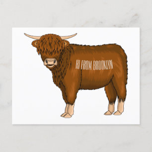 Afbeelding van de cartoon van de koe van het land briefkaart