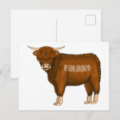 Afbeelding van de cartoon van de koe van het land briefkaart (Voorkant / Achterkant)