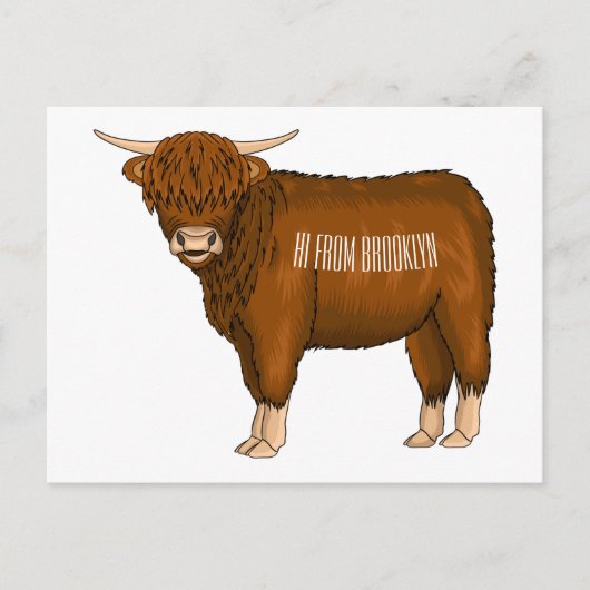 Afbeelding van de cartoon van de koe van het land briefkaart (Voorkant)