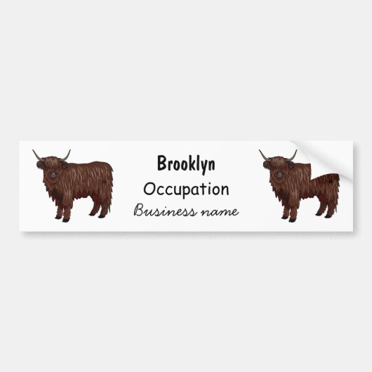 Afbeelding van de cartoon van de koe van het land bumpersticker (Voorkant)