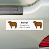 Afbeelding van de cartoon van de koe van het land bumpersticker (Op auto)