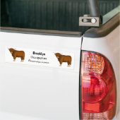 Afbeelding van de cartoon van de koe van het land bumpersticker (Op Truck)