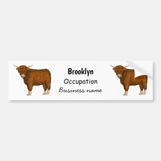Afbeelding van de cartoon van de koe van het land bumpersticker (Voorkant)