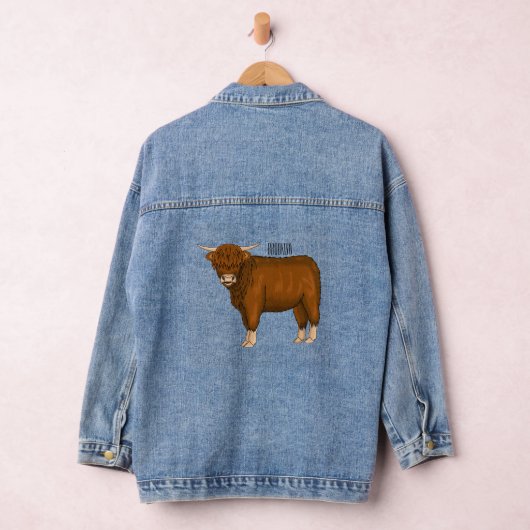 Afbeelding van de cartoon van de koe van het land denim jacket (Hangar)