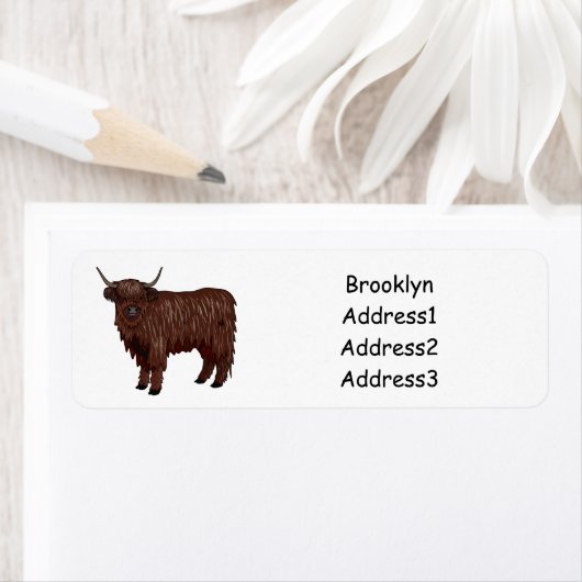 Afbeelding van de cartoon van de koe van het land etiket (Insitu)