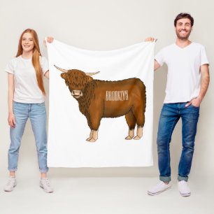 Afbeelding van de cartoon van de koe van het land fleece deken