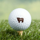 Afbeelding van de cartoon van de koe van het land golfballen (Insitu Shirt)