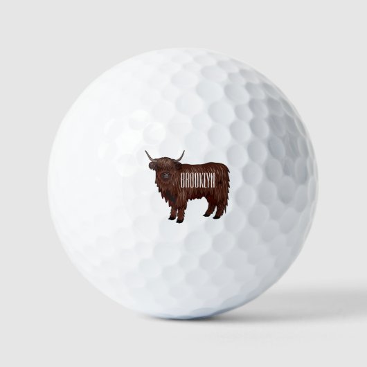 Afbeelding van de cartoon van de koe van het land golfballen (Voorkant)
