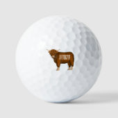 Afbeelding van de cartoon van de koe van het land golfballen (Voorkant)