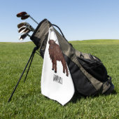 Afbeelding van de cartoon van de koe van het land golfhanddoek (Groen)