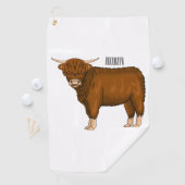 Afbeelding van de cartoon van de koe van het land golfhanddoek (Insitu)
