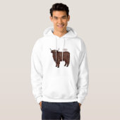 Afbeelding van de cartoon van de koe van het land hoodie (Voorkant volledig)