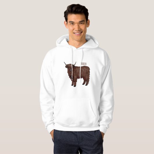 Afbeelding van de cartoon van de koe van het land hoodie (Voorkant volledig)