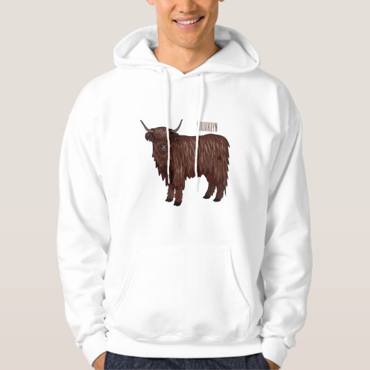 Afbeelding van de cartoon van de koe van het land hoodie (Voorkant)