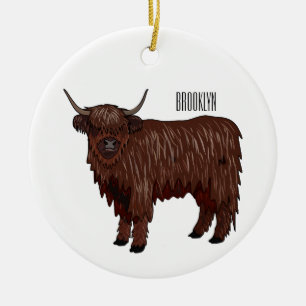 Afbeelding van de cartoon van de koe van het land keramisch ornament