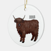 Afbeelding van de cartoon van de koe van het land keramisch ornament (Links)
