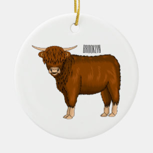 Afbeelding van de cartoon van de koe van het land keramisch ornament