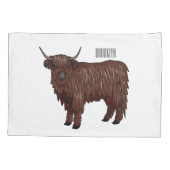 Afbeelding van de cartoon van de koe van het land kussensloop (Achterkant)