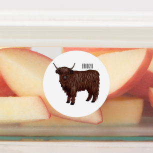 Afbeelding van de cartoon van de koe van het land labels