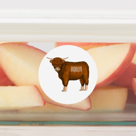 Afbeelding van de cartoon van de koe van het land labels (Aangebracht)