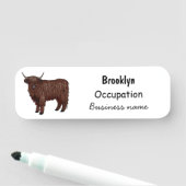 Afbeelding van de cartoon van de koe van het land naamplaatje (In situ)