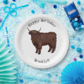 Afbeelding van de cartoon van de koe van het land papieren bordje (Feest)