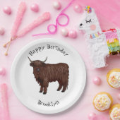 Afbeelding van de cartoon van de koe van het land papieren bordje (Feest)