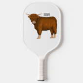 Afbeelding van de cartoon van de koe van het land pickleball paddle (Achterkant)