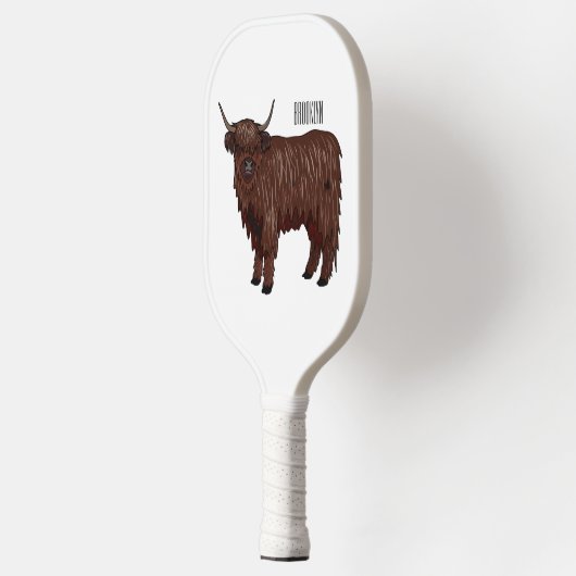 Afbeelding van de cartoon van de koe van het land pickleball paddle (Links)