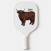 Afbeelding van de cartoon van de koe van het land pickleball paddle (Voorkant)