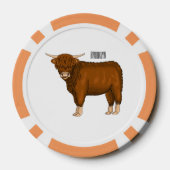 Afbeelding van de cartoon van de koe van het land poker chips (Achterkant)