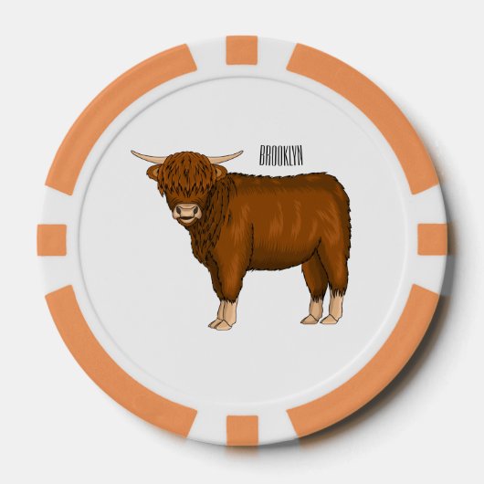 Afbeelding van de cartoon van de koe van het land poker chips (Voorkant)