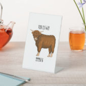 Afbeelding van de cartoon van de koe van het land reclamebord met voetstuk (Insitu)