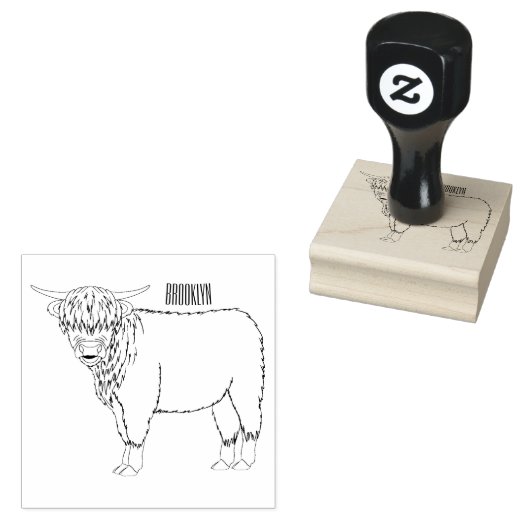 Afbeelding van de cartoon van de koe van het land rubberstempel (Gestempeld)