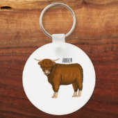 Afbeelding van de cartoon van de koe van het land sleutelhanger (Voorkant)