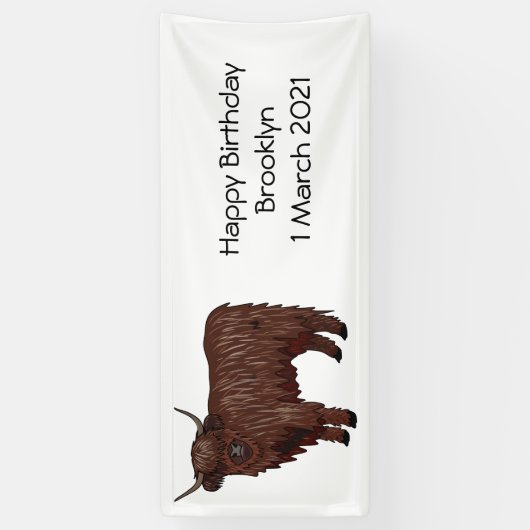 Afbeelding van de cartoon van de koe van het land spandoek (Verticaal)