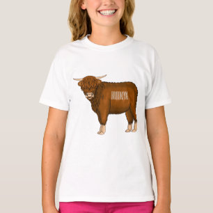 Afbeelding van de cartoon van de koe van het land t-shirt