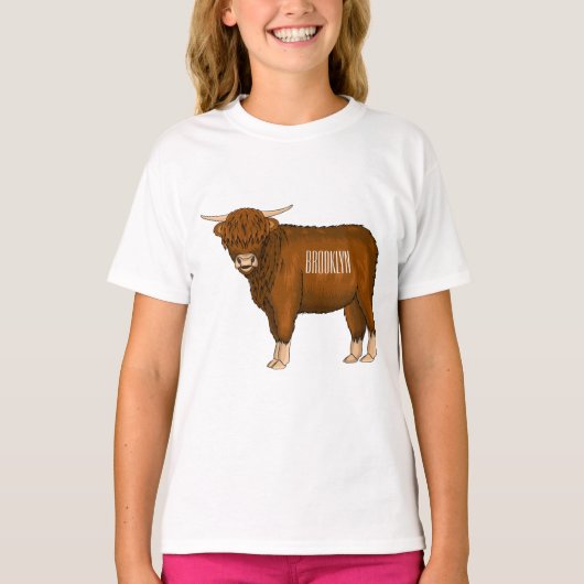 Afbeelding van de cartoon van de koe van het land t-shirt (Voorkant)